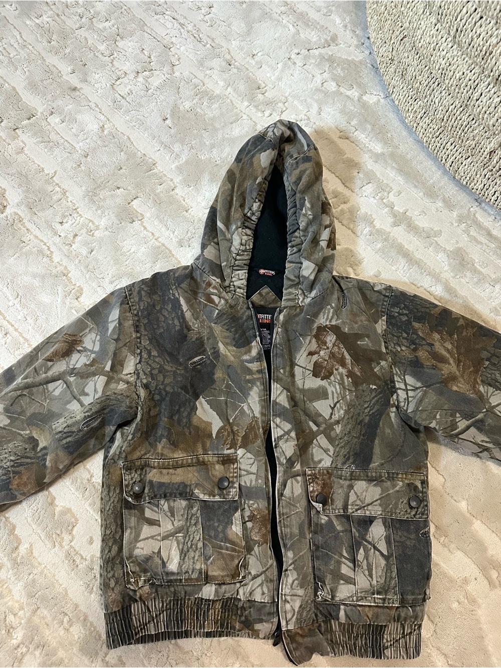Kids Camo Hooded Puffer Jacket - Realtree-Style Camo